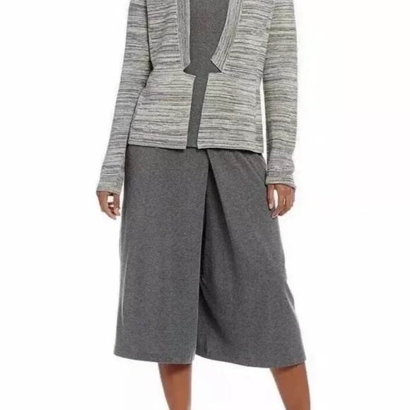 Eileen Fisher Tencel Cotton Notch Collar Cardigan, Maple Oat, Sz Large, NWT - Picture 4 of 9